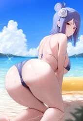 1girls absurd_res ai_generated akatsuki_(naruto) ass ass_focus beach bent_over big_ass big_breasts bikini_bottom bikini_top blue_hair blush blush_lines blushing_at_viewer breasts cameltoe curvy curvy_figure dat_ass female flower flower_in_hair from_behind from_below g-string hair hair_between_eyes high_resolution highres huge_ass kneeling konan large_breasts looking_at_viewer mature_female mimi_ai naruto naruto_(series) naruto_shippuden orange_eyes outdoors seaside shiny_skin solo solo_female solo_focus sweat sweatdrop sweating swimsuit thick thick_ass thick_legs thick_thighs thighs voluptuous