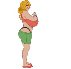 big_ass big_breasts blonde_hair discreenvision inusen liza_(discreenvision) long_hair tagme the_secret_of_the_house yoga yoga_pants