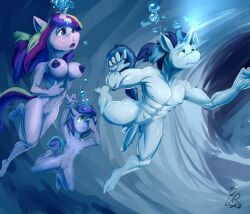 1boy 2girls abs absurd_res alicorn alternate_version_available anthro barefoot breasts byondrage cave color colored daemont92 daughter equid equine erection father father_and_daughter feet female flat_chested flurry_heart_(mlp) friendship_is_magic genitals group hand_holding hasbro hi_res holding_breath horn horse humanoid_genitalia humanoid_penis magic magic_user mammal mother mother_and_daughter muscular my_little_pony mythological_creature mythological_equine mythology navel nipples nude parent parent_and_daughter penis peril pony princess_cadance_(mlp) shining_armor_(mlp) swimming trapped underwater unicorn water wide_hips wings worried young young_anthro