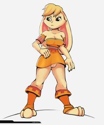 activision anthro bianca_(spyro) bottomless breasts clothed clothing female genitals hi_res insomniac_games lagomorph leporid mammal partially_clothed pussy rabbit solo spyro spyro_the_dragon tobbywolf video_games white_background