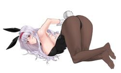 1girls bunnysuit female female_only fishnets mimyo solo tagme white_hair