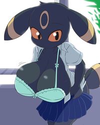 barely_clothed female female_only fur game_freak huge_breasts large_breasts nintendo pokémon_(species) pokemon red_eyes solo_female sugaru umbreon