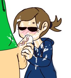 blush cant_draw_boobs crossover cum cum_in_mouth cum_splatter edd_(eddsworld) eddsworld ellsworld horny oral penis rule_63 shut_up tamara_(eddsworld) veiny_penis