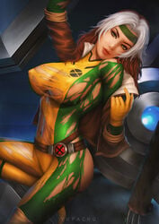 1girls anna_marie big_breasts breasts cleavage female female_only large_breasts looking_at_viewer marvel rogue_(x-men) solo torn_clothes x-men yupachu