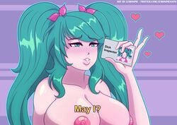 breasts card inspector lemonpie lemonpiensfw license_info magicalmysticva_(oc) meme mystic teal_hair virtual_youtuber