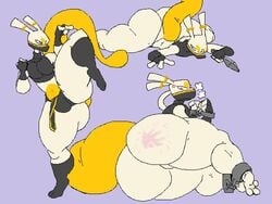 anthro armor ass backsack balls barely_visible_balls barely_visible_genitalia big_butt bulge chained chains clothed clothing genital_outline genitals girly gloves handwear huge_butt hyper hyper_butt legendary_pokémon legwear looking_at_viewer male male_only melee_weapon mewtwo ninja nintendo peach_(peachymewtwo) peachymewtwo penis_outline pokemon pokemon_(species) simple_background skimpy skimpy_armor solo spank_marks stockings thick_thighs unconvincing_armor underwear video_games warrior weapon white_body wide_hips