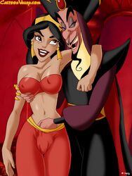 1boy 1girls aladdin bra breasts cartoonvalley.com clitoral_stimulation clothed_sex consensual disney disney_princess disney_villains embracing evil_queen_jasmine fingering_pussy happy helg jafar middle_eastern middle_eastern_clothing middle_eastern_female persian_(iranian) persian_clothing persian_female princess_jasmine red_clothing