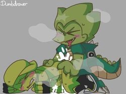 2boys anal anal_sex blush blushing boyfriend_(friday_night_funkin) cap costume cum friday_night_funkin friday_night_funkin_(minus_mod) gay green_hair lizard male_only minus_bf_(beta)_(iagoanims) minus_pico_(iagoanims) pico_(newgrounds) tongue_out white_eyes yaoi