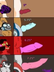 3:4 4boys animal_genitalia anthro balls big_penis bovid canid canine caprine chart closed_smile comparing comparing_penis cybernetics digital_media_(artwork) domestic_sheep erection fennec fox fur genitals group hair hi_res izzy_(theprotoboye) machine male male_only mammal nude penis penis_lineup penis_size_chart penis_size_difference presenting protogen reboot_(character) screen screen_face sheep simple_background smile smug smug_grin soup_(dasoupguy) tan_body theprotoboye vein veiny_penis white_body white_fur