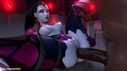 1boy 1girls 3d anal anal_penetration anal_sex animated ass big_ass big_breasts breasts choker dark-skinned_male dark_skin duo female_penetrated interracial overwatch sex sound spider_widowmaker tagme the_firebrand video widowmaker