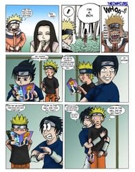 3boys androgynous bumwolf canon_crossdressing comic crossdressing femboy girly haku_(naruto) human male male_only multiple_males naruto naruto_(classic) sasuke_uchiha trap uzumaki_naruto yaoi yaoinami