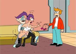 2boys age_difference female futurama hubert_j_farnsworth human male old_man philip_j_fry sex straight turanga_leela