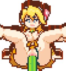 alia animated artist_request blonde_hair female female_only mega_man mega_man_x pixel_animation pixel_art popsicle solo swimsuit transparent_background vaginal_penetration