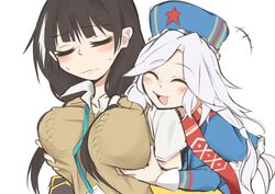 2girls breast_grab girls'_frontline large_breasts makarov_(girls'_frontline) nonude ro635_(girls'_frontline) twintails