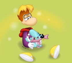 1boy 1boy1girl 1girls blonde blonde_hair female fingering male pussy rayman_(series) rayman_origins teensie