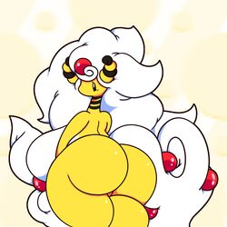 ampharos anthro dewbber female furry huge_ass huge_breasts long_hair looking_at_viewer looking_back mega_ampharos mega_evolution nintendo pokémon_(species) pokemon pokemon_(species) solo solo_female solo_focus thick_thighs video_games wide_hips