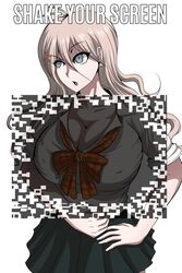 big_breasts cleavage danganronpa danganronpa_(series) danganronpa_v3 huge_breasts iruma_miu massive_breasts meme naver new_danganronpa_v3 school_uniform schoolgirl shake_your_screen straight_hair