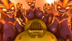 1boy 3d 5girls armor big_breasts breasts demon demon_girl doom doom_slayer_(doom) emiriosfm female harem human humanoid imp imp_(doom) looking_at_viewer male male_human/female_demon male_human/female_humanoid male_pov nipples open_mouth pov rule_63 sharp_teeth source_filmmaker teeth tongue tongue_out