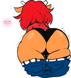 1girls 2021 anthro ass big_ass black_panties blush blushing embarrassed female lammy_lamb lemonadepikachu panties pants_down pants_falling_down parappa_the_rapper red_hair sagging_pants tagme um_jammer_lammy underwear wardrobe_malfunction