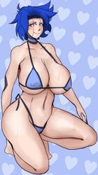 1girls alternate_version_available barefoot big_breasts bimbo cleavage female female_focus female_only huge_breasts igdel massive_breasts original_character robot robot_girl string_bikini thick_thighs thighs thong