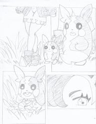 1girls comic female female_focus female_only garland33 human marcormen marnie_(pokemon) monochrome morpeko nintendo pokemon pokemon_ss