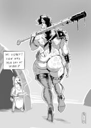 anthro big_dom_small_sub femdom hyena muscles nib warrior