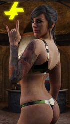 ass call_of_duty dirty female italessio27 large_ass mara_(cod) panties solo tattoo