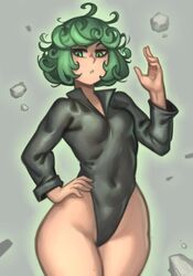 1girls bare_thighs bottom_heavy curvy female female_only green_eyes green_hair hand_on_hip kelvin_hiu leotard light-skinned_female light_skin one-punch_man pear_shaped pear_shaped_female psychic skin_tight small_breasts sole_female solo_female standing tagme tatsumaki thick_thighs thighs tight_clothing wide_hips