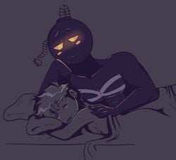 2boys anthro boyfriend_(friday_night_funkin) friday_night_funkin glowing_eyes male_only sleeping soft succulentgeckos whitty whitty_(friday_night_funkin) yaoi