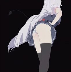 1girls 3d animated animated_gif big_breasts breasts dance demon_tail female female_focus female_only gif jjinomu long_hair mmd panties school_uniform shaking_hips silver_hair simple_background skirt solo solo_female solo_focus succubus thighhighs upskirt veibae very_long_hair virtual_youtuber vshojo white_hair