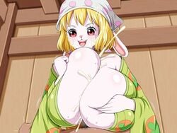 :3 bunny_girl carrot_(one_piece) cum cum_between_breasts cum_on_breasts female huge_breasts human_on_anthro interspecies k-trance koktter male male_human/female_anthro male_on_anthro one_piece paizuri pubes pubic_hair straight unseen_male_face