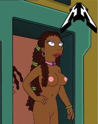 1girls dark-skinned_female futurama labarbara_conrad large_breasts pink_nipples tagme