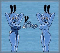 blue_body bunny_ears excited_zone gloo orangejuicemann slime slime_girl tagme