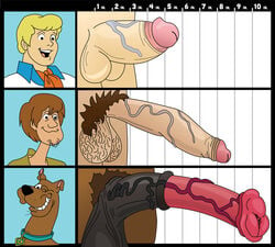 artist_request big_penis canine comparing comparing_penis comparison comparison_chart equine_penis fred_jones great_dane hanna-barbera horse_penis horsecock male_only monster_cock mystery_inc penis penis_size_chart penis_size_comparison red_penis scooby-doo scooby-doo_(character) shaggy_rogers winking_at_viewer