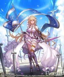 armor evertale high_heels high_resolution jeanne_(evertale) kakage shoes stockings sword thighhighs very_high_resolution weapon