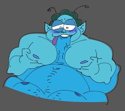 alien antennae_(anatomy) beardo_(ok_k.o.!_lbh) belly blue_body blue_skin boner cartoon_network duo erection gay genitals hair humanoid humanoid_pointy_ears male male/male male_only moobs not_furry nude ok_k.o.!_let's_be_heroes oral overweight overweight_male pecjob pecs penis posduroo radicles sex