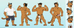 anthro ass backwards_baseball_cap balls baseball_cap bottomwear bulge claws clothed clothing domestic_cat erection eyewear facial_hair felid feline felis flexing footwear fur genitals glasses goatee hair hat headgear headwear jockstrap josh_(joshdan) juniorjosi male mammal model_sheet musclegut muscular muscular_anthro muscular_male nude penis sandals shirt shorts solo spots spotted_body spotted_fur t-shirt tan_body tan_fur topwear underwear