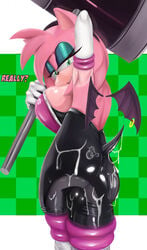 1futa a_name_for_me alternate_breast_size amy_rose amy_the_bat anthro ass big_breasts big_butt bodily_fluids breasts clothing cum cum_on_butt cum_on_tail elbow_gloves eulipotyphlan female furgonomics furry furry-specific_piercing futa futanari genital_fluids gloves gynomorph hedgehog hereapathy hi_res intersex latex latex_suit looking_at_viewer looking_back makeup mammal piercing rouge_the_bat_(cosplay) rubber rubber_suit sega solo sonic_(series) sonic_the_hedgehog_(series) tail wing_piercing