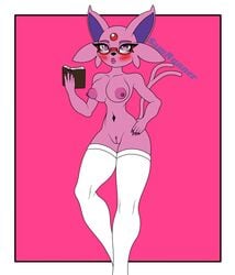 anthro breasts clothing eeveelution eeveelutions espeon female female_only humanoid lingerie nintendo nipples nude nude_female pokémon_(species) pokemon presenting pussy samrunner school schoolgirl small_waist solo solo_female solo_focus spread_legs teacher thighhighs thighs video_games