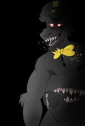 angel_of_the_code animatronic anthro bear big_penis black_body black_eyes black_fur black_lips black_nose black_tongue bow_tie bowtie chubby cum cum_on_penis five_nights_at_freddy's five_nights_at_freddy's_4 fur gay half-closed_eyes heart long_penis male male_focus monster nightmare_(fnaf) nipples open_mouth precum red_eyes saliva saliva_drip saliva_trail sharp_teeth smile smiling tongue top_hat ursid vein veiny_penis video_games white_eyes yaoi yellow_bowtie yellow_top_hat yellow_topwear