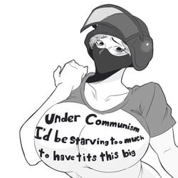 1girls alternate_breast_size behemaid big_breasts blush female female_focus female_only huge_breasts iq_(rainbow_six) masked massive_breasts mega_milk meme meme_attire rainbow_six rainbow_six_siege tagme tom_clancy