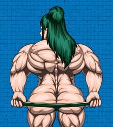 1girls back_muscles hyper_muscles inko_midoriya muscular_ass muscular_female my_hero_academia panties_down riseart77 tagme