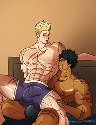 2boys blonde_hair brown_hair clothed gay heroes_of_olympus jason_grace male male_only muscles percy_jackson percy_jackson_and_the_olympians scar tan underwear yaoi