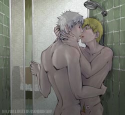 2boys aoinokitsune arthur_kirkland axis_powers_hetalia england_(hetalia) gilbert_weillschmidt male_only prussia_(hetalia) shower