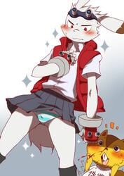 anthro anthro_only blood crossdressing furry king_kazuma no_humans nosebleed panties polly_possum striped striped_panties summer_wars underwear yaoi