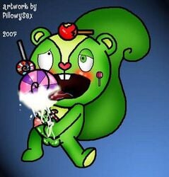 2007 anthro candy furry green_body green_fur happy_tree_friends male male_only mammal mondo_media nutty_(htf) pillowysex rodent solo solo_male squirrel tagme