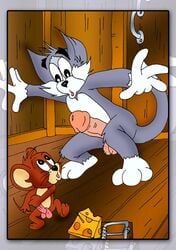 2boys big_dom_small_sub chasing domestic_cat erection feline gay holding_penis imminent_rape imminent_sex interspecies jerry_mouse large_penis male_only mouse mouse_trap murid penis_size_difference small_penis tom_and_jerry tom_cat yaoinami