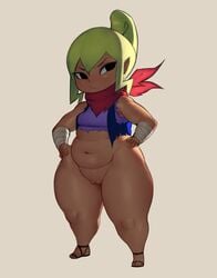 armwear blonde_hair casual chibi clothing dark_skin fat female footwear forastero huge_ass huge_butt overweight pawg slightly_chubby tetra the_legend_of_zelda the_wind_waker wind_waker