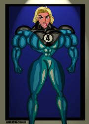 big_breasts blonde_hair enormous_breasts fantastic_four female invisible_woman marvel mikk1992 muscular_female sue_storm