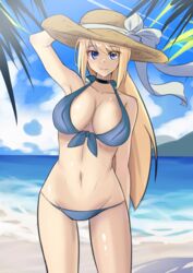 beach bikini choker code_nt metroid samus_aran sun_hat